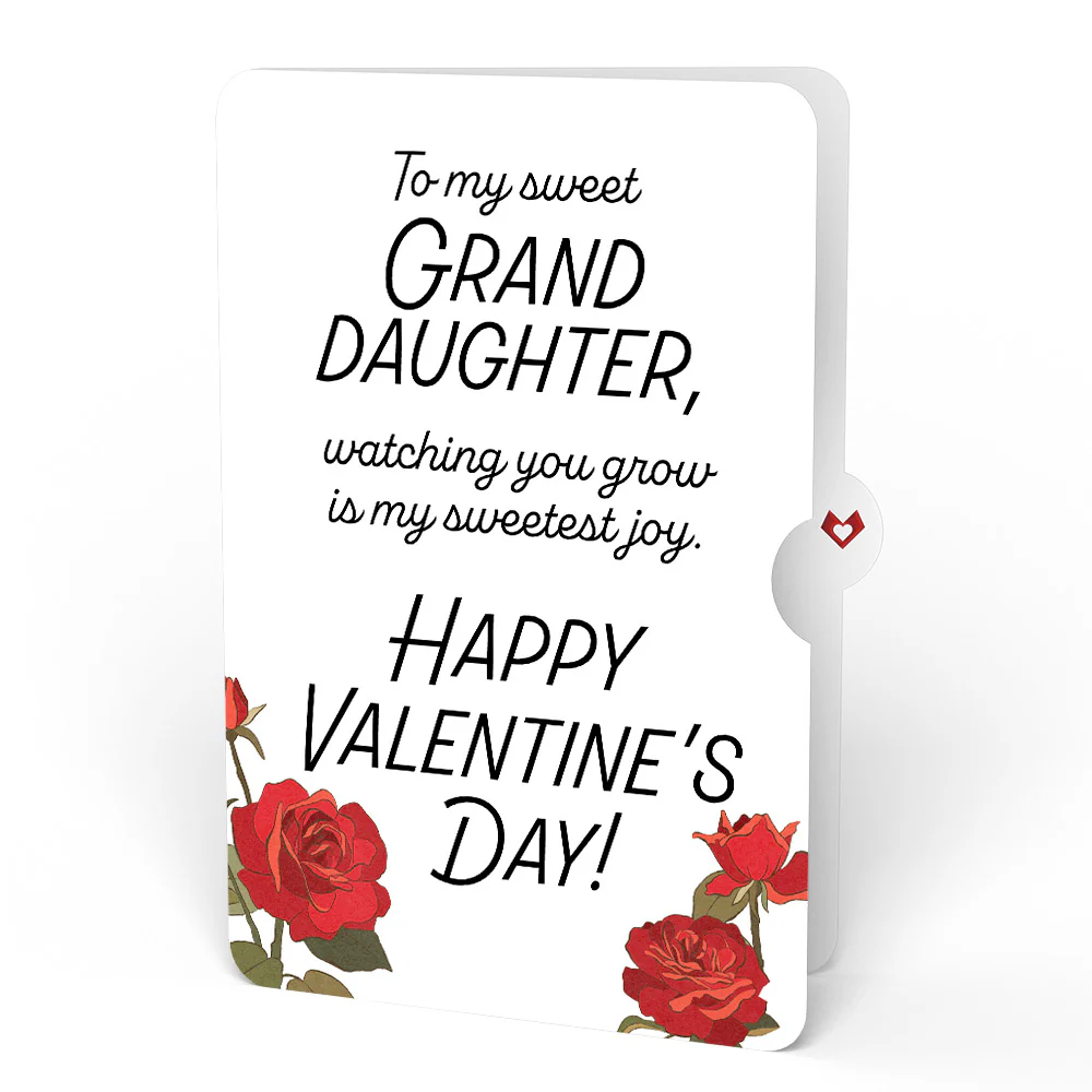 Romantic Red Roses Valentine Bouquet and Sentiment Set for Granddaughter - Image 4