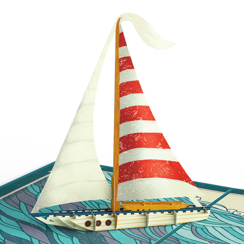 Sailboat on the Horizon Birthday Pop-Up Card and Sentiment Set - Image 3