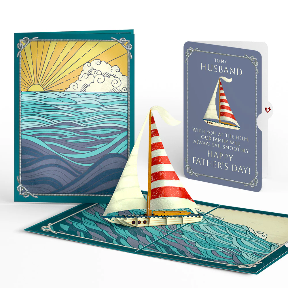 Sailboat on the Horizon Father's Day Pop-Up Card and Sentiment Set for Husband