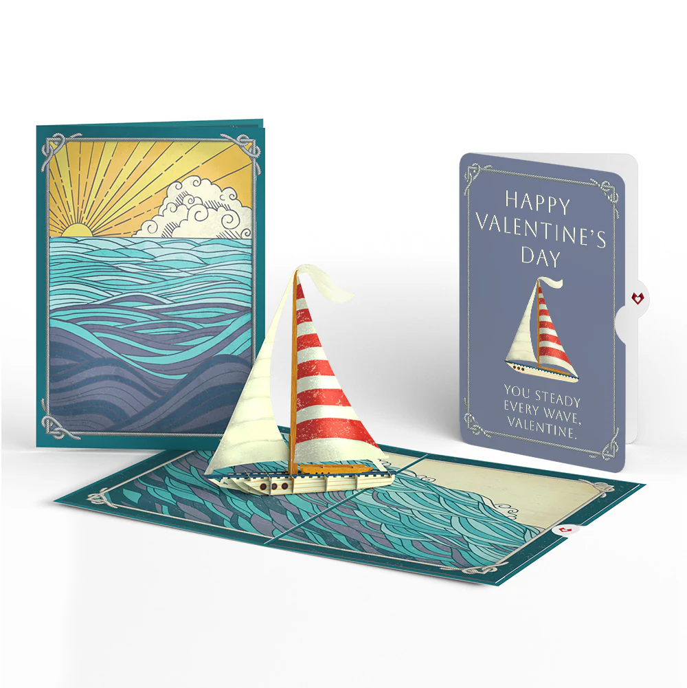 Sailboat on the Horizon Valentine Pop-Up Card and Sentiment Set