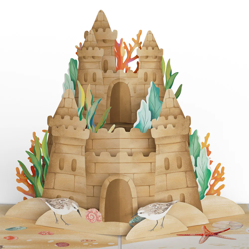 Seaside Sandcastle Anniversary Pop-Up Card and Sentiment Set - Image 3