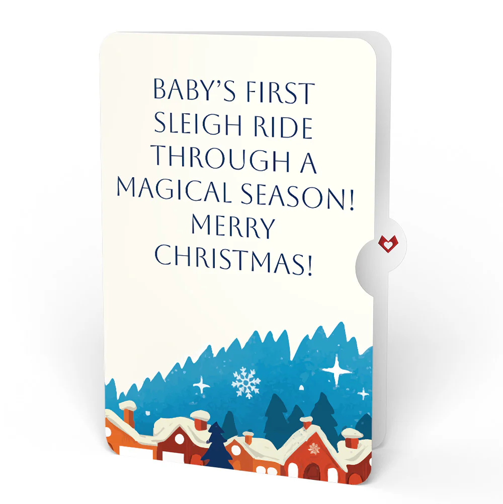 Season of Light Winter Village Light-Up Pop-Up Card and First Christmas Sentiment Set for Baby - Image 4