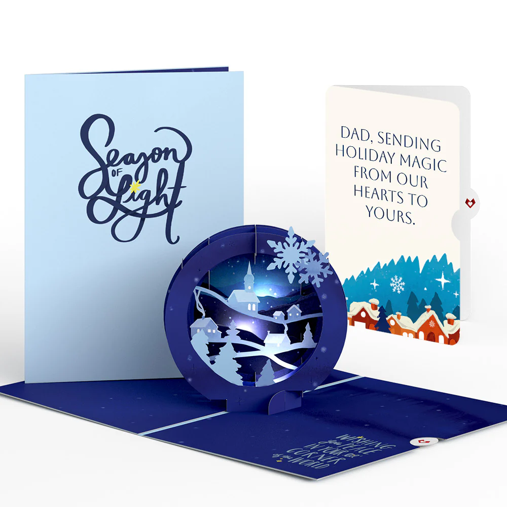 Season of Light Winter Village Light-Up Pop-Up Card and Christmas Sentiment Set for Dad