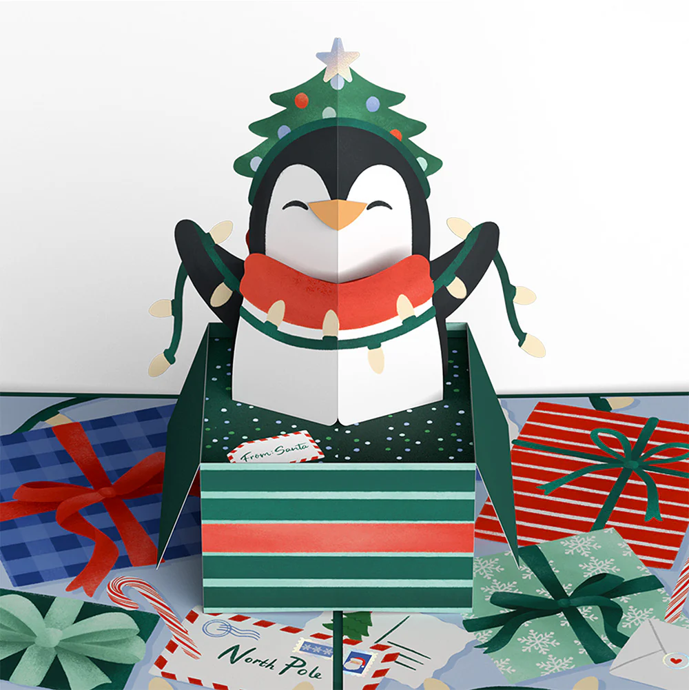 Season's Greetings Penguin Surprise Pop-Up Card and Sentiment Set for Bestie - Image 3