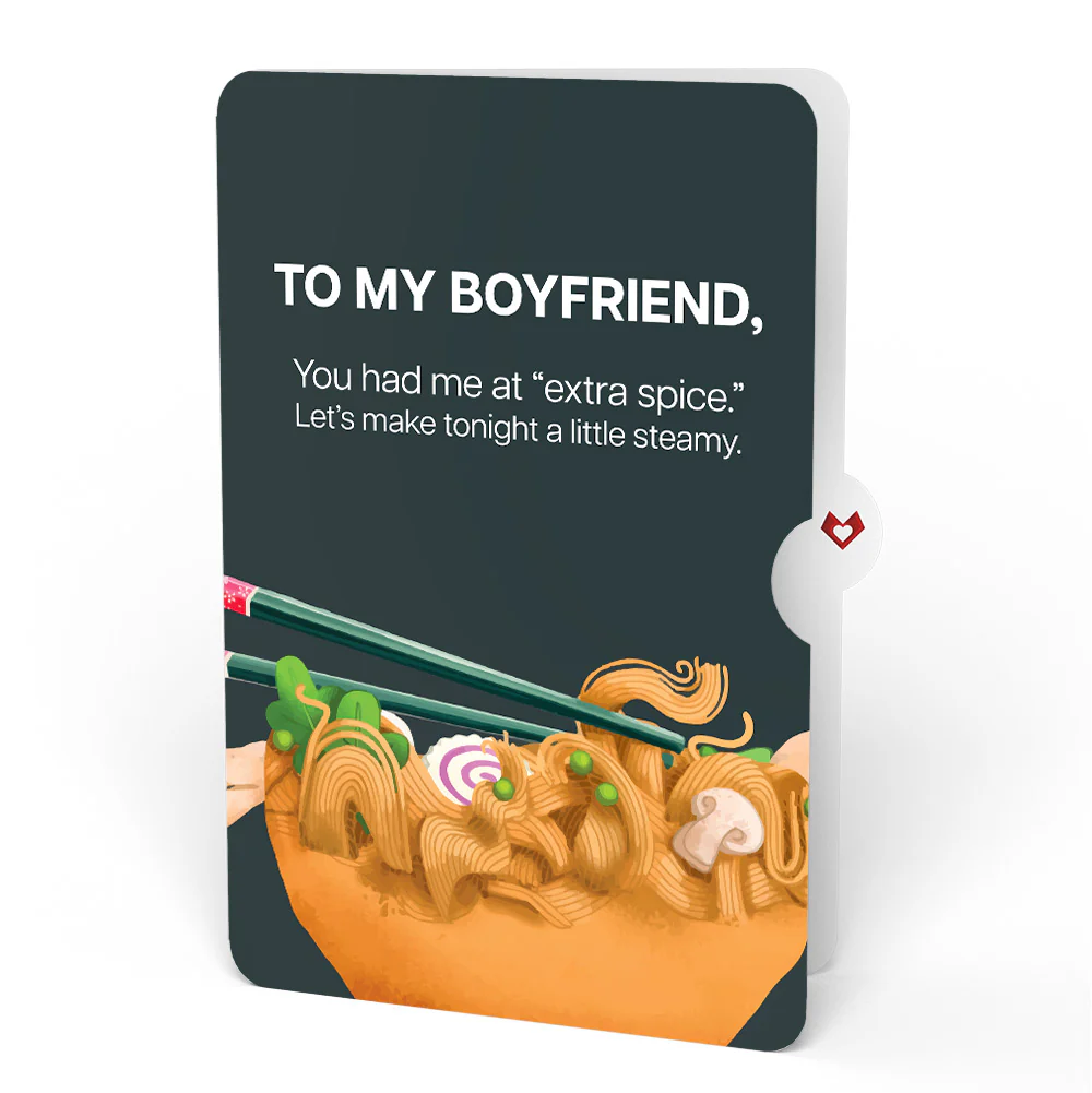 Send Noods Spicy Love Pop-Up Card and Sentiment Set for Boyfriend - Image 4