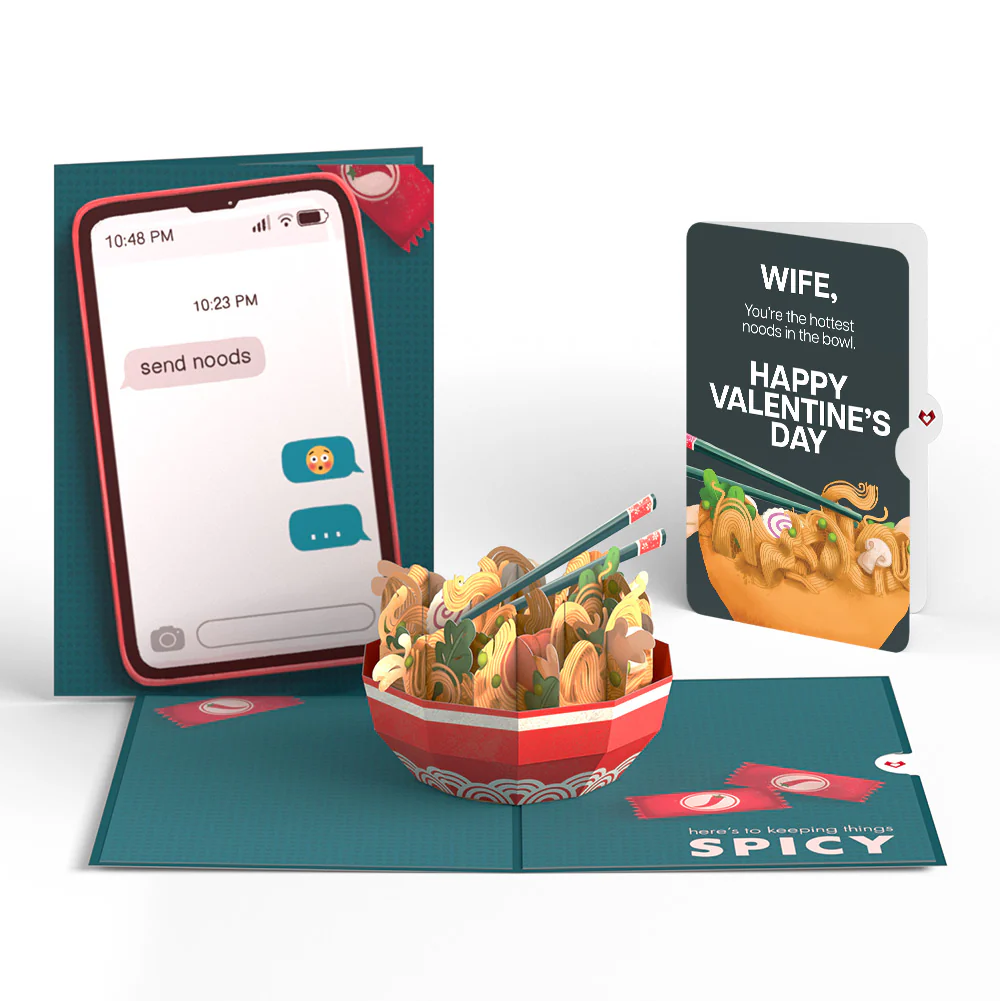 Send Noods Spicy Valentine Pop-Up Card and Sentiment Set for Wife