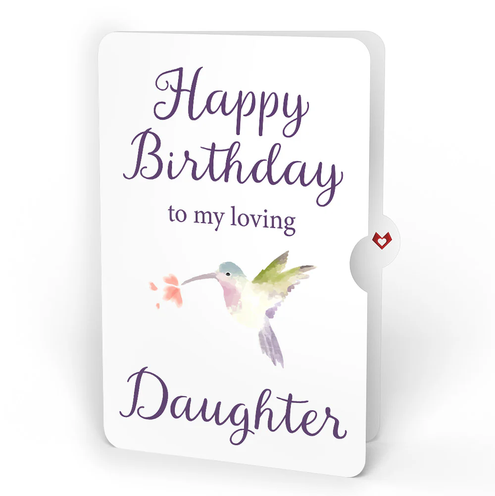Serene Hummingbird Birthday HeartFelt Charm Card™ and Sentiment Set for Daughter - Image 4