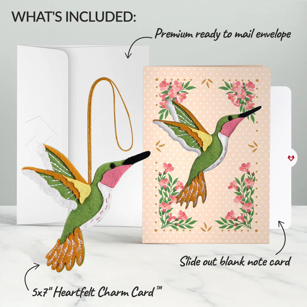 Serene Hummingbird HeartFelt Charm Card™ - Image 8