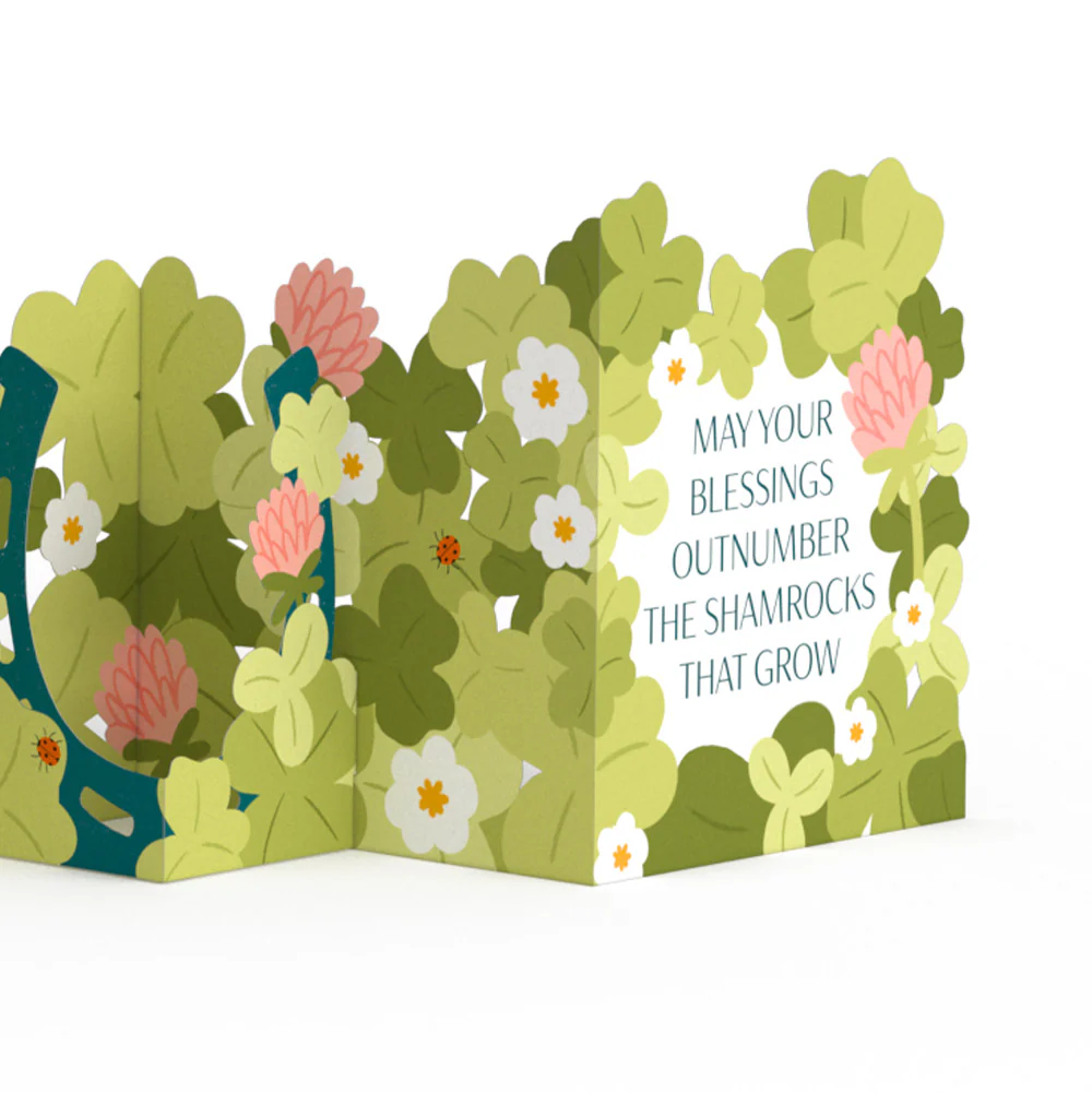 Shamrock Blessings St. Patrick’s Day Loooooong Card™ (Expands to 2 feet) and Sentiment Set - Image 3