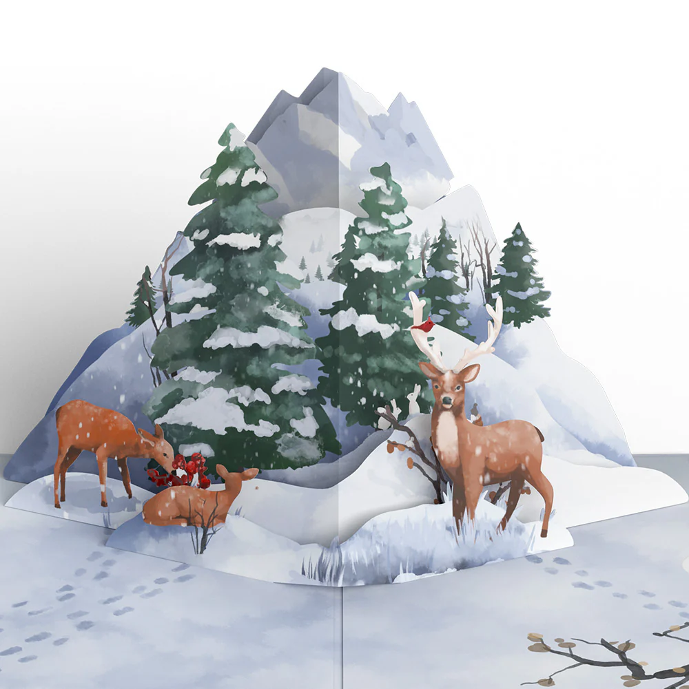 Snowfall's Hush Christmas Pop-Up Card and Snowflake Sentiment Set - Image 3