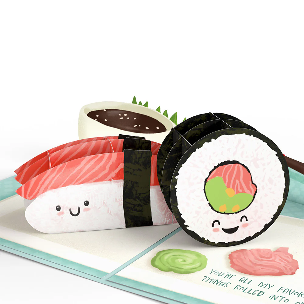 Soy Glad You're in My Life Sushi Valentine Pop-Up Card and Sentiment Set for Daughter - Image 3