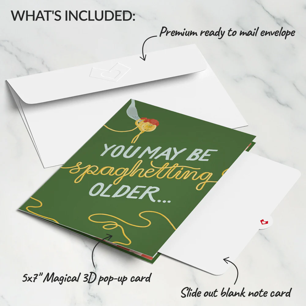 Spaghetting Older Birthday Pop-Up Card - Image 6