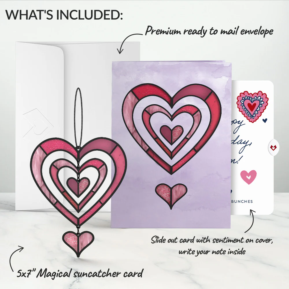 Spinning Heart Birthday Suncatcher Card and Sentiment Set for Mom - Image 2