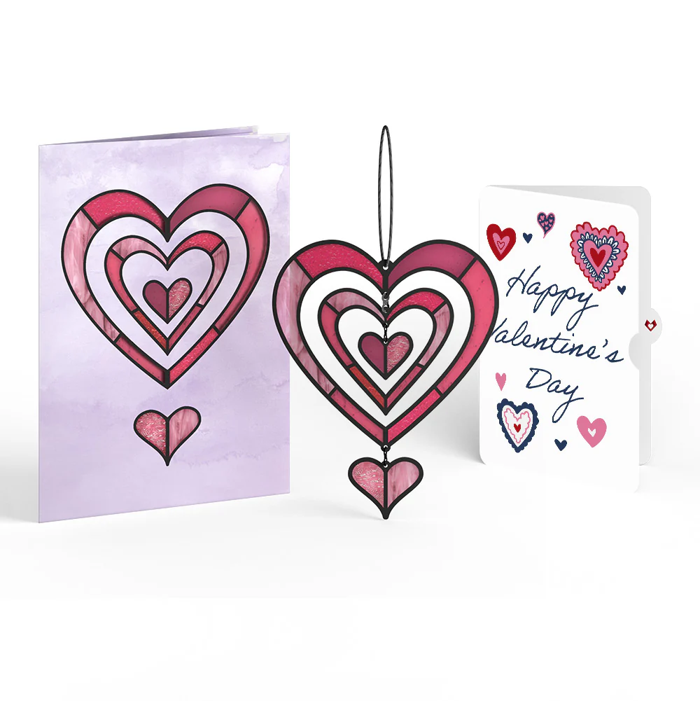 Spinning Heart Valentine Suncatcher Card and Sentiment Set