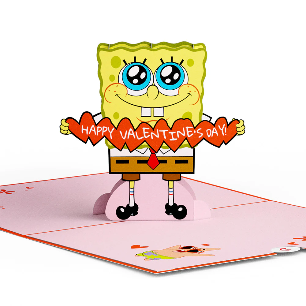 SpongeBob SquarePants Valentine’s Day Pop-Up Card & Flower Buds Bouquet Bundle - Image 4