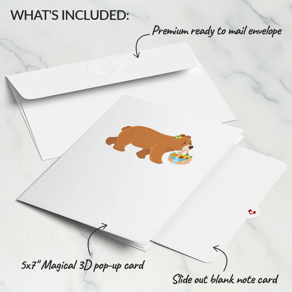 Spring Bear Basket Pop-Up Card - Image 5