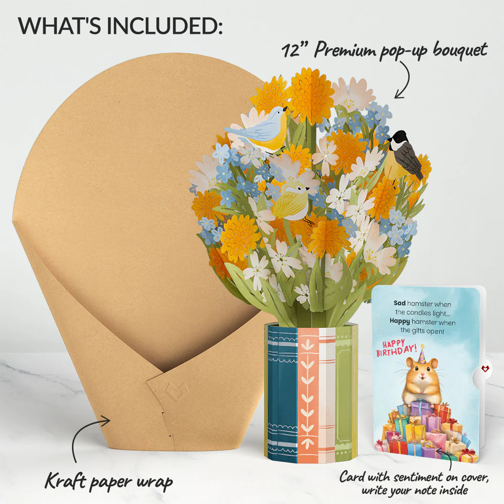 Spring Joy Birthday Bouquet and Happy Hamster Sentiment Set - Image 2