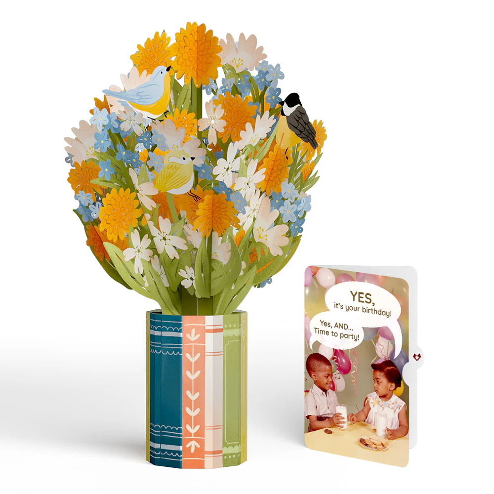 Spring Joy Birthday Bouquet and Time to Party Sentiment Set