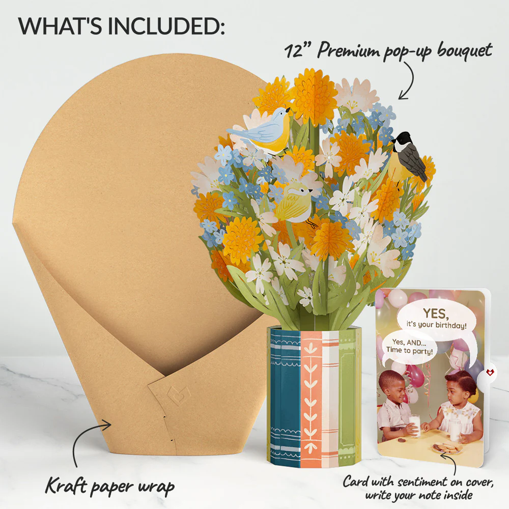 Spring Joy Birthday Bouquet and Time to Party Sentiment Set - Image 2