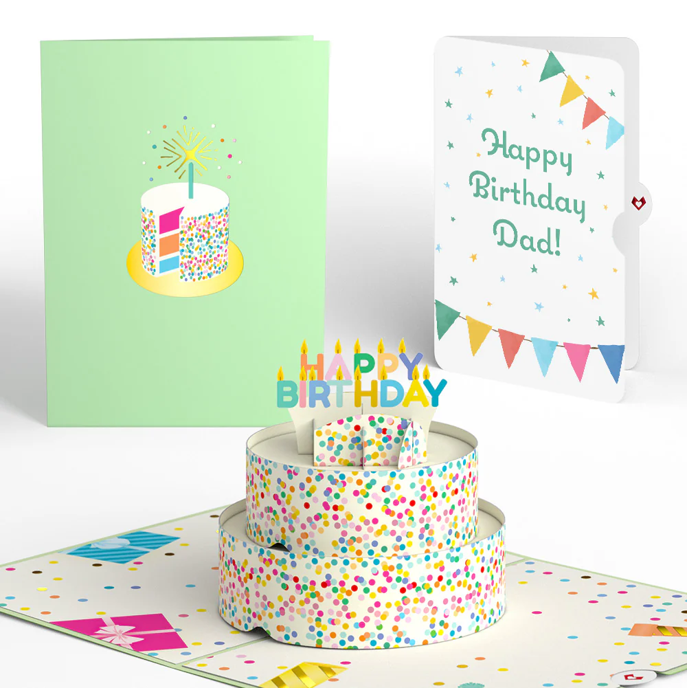 Sprinkles Birthday Cake Pop-Up Card and Sentiment Set for Dad
