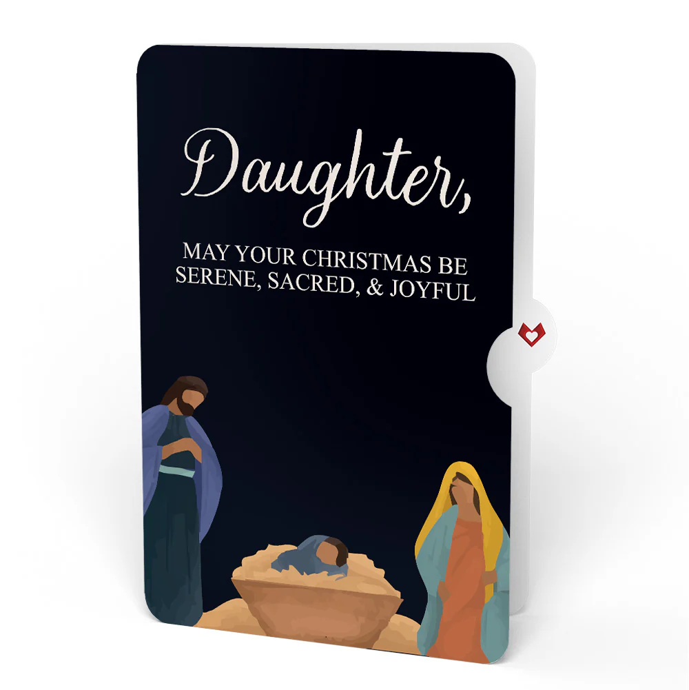 Stained Glass Christmas Chapel Pop-Up Card and Sentiment Set for Daughter - Image 4