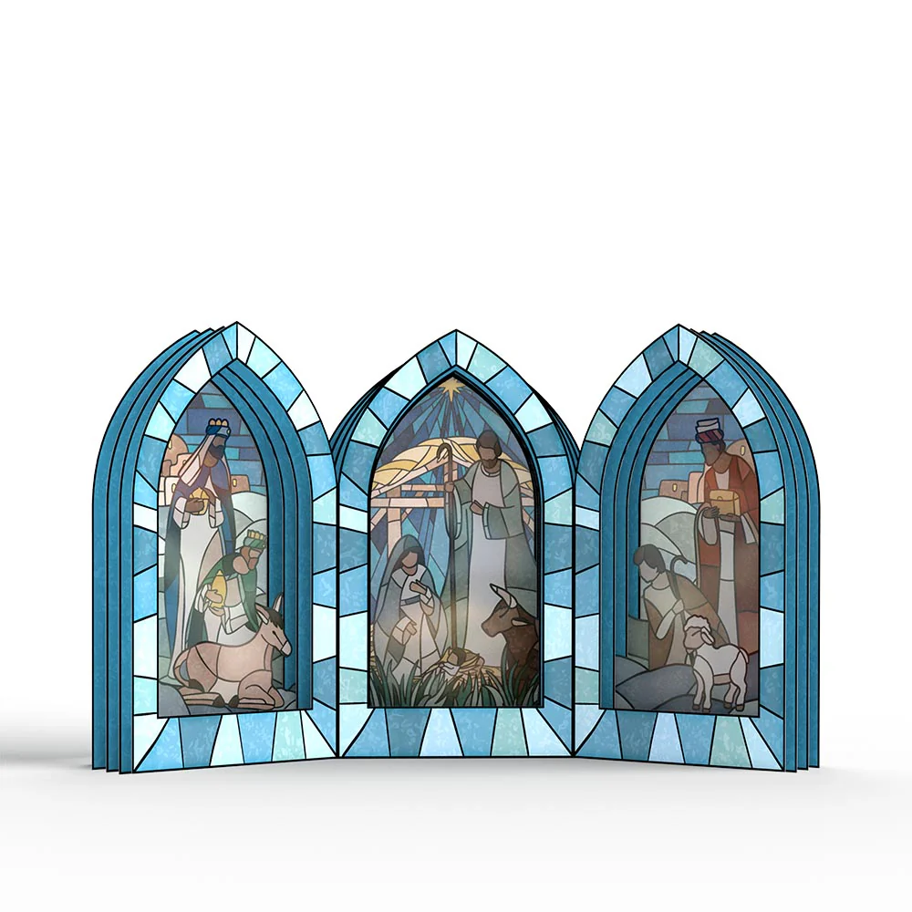 Stained Glass Nativity Windows Giant Pop-Up Gift - Image 3