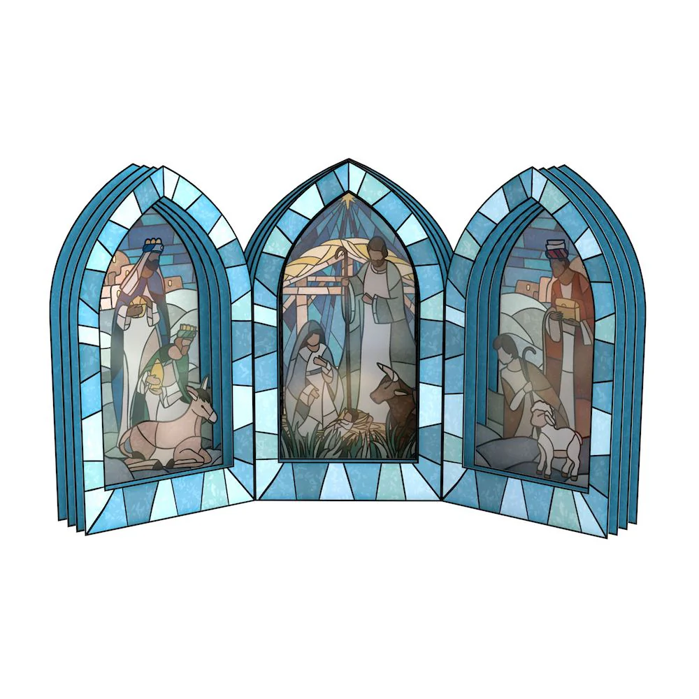 Stained Glass Nativity Windows Giant Pop-Up Gift - Image 6