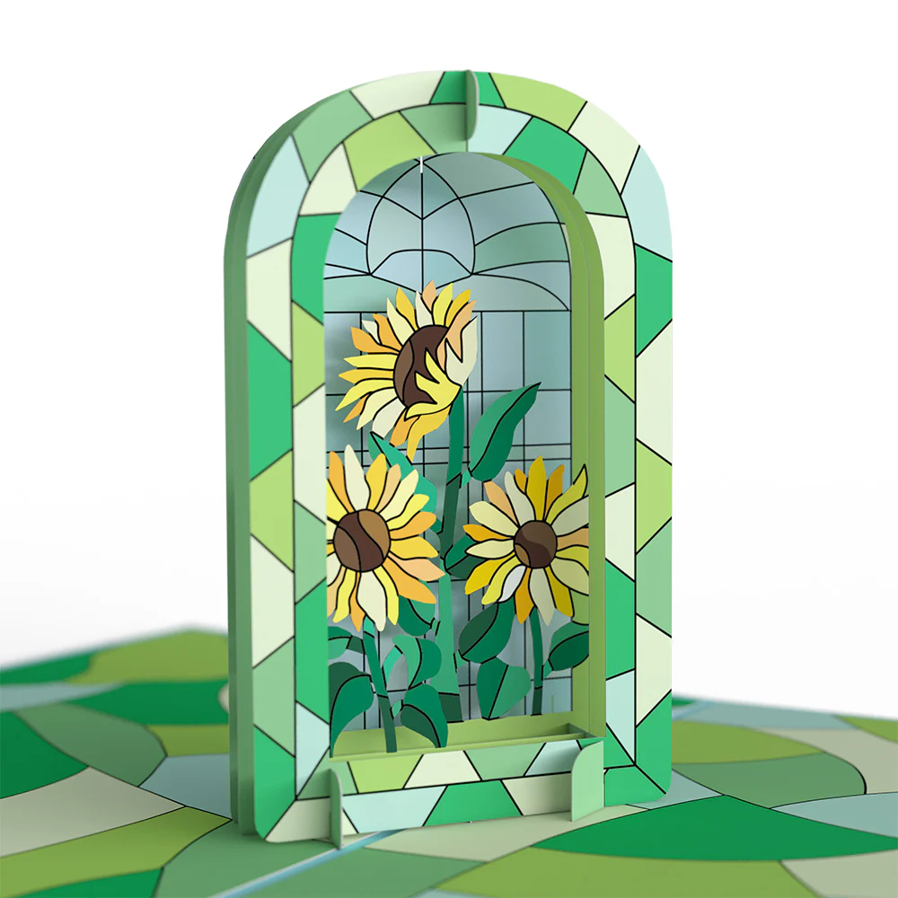 Stained Glass Sunflowers Get Well Soon Pop-Up Card and Sentiment Set - Image 3