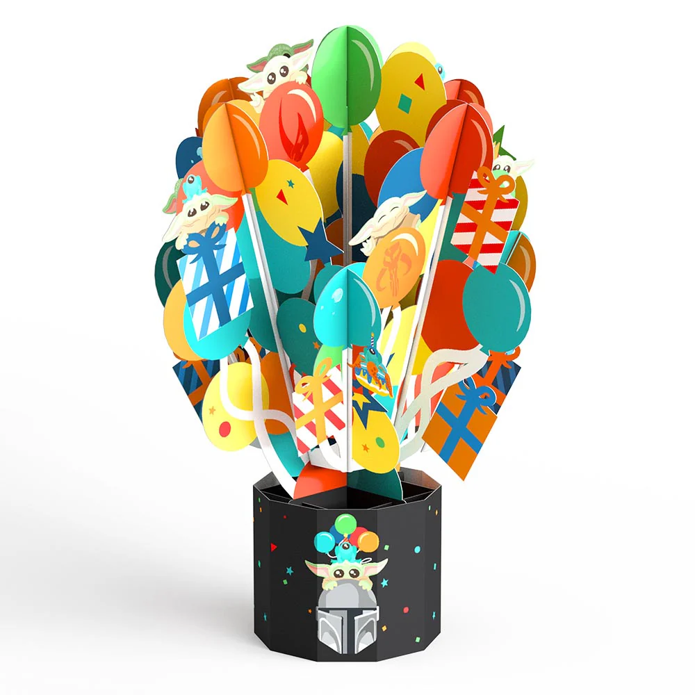 Star Wars™ The Mandalorian™ Galactic Birthday Wishes Card with Mini Bouquet - Image 2