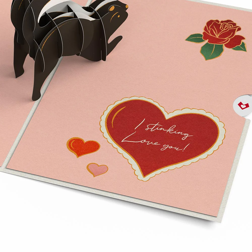 Stinking Love You Skunk Valentine Pop-Up Card - Image 6