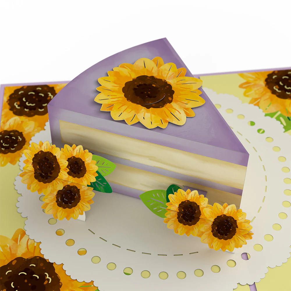 Sunflower Birthday Cake Slice Pop-Up Card and Sentiment Set - Image 3
