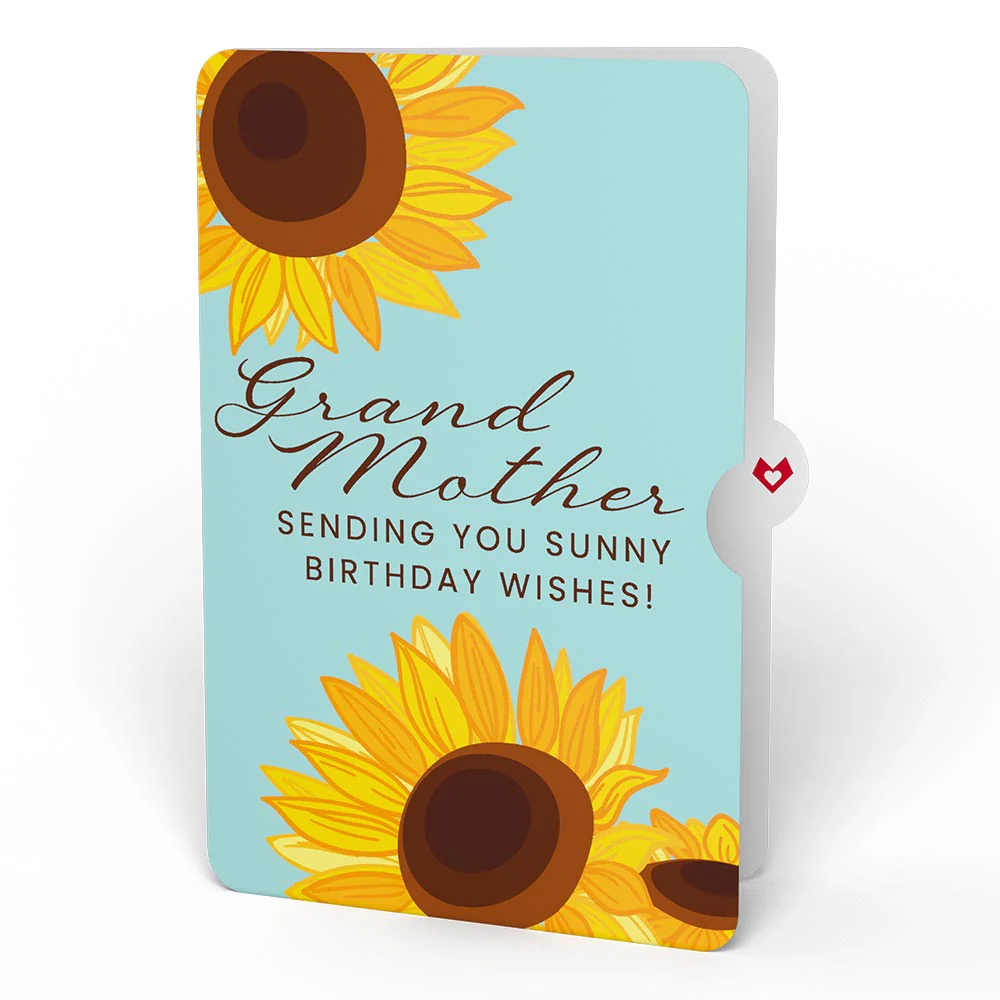 Sunflower Birthday Pop-Up Card and Sentiment Set for Grandmother - Image 4