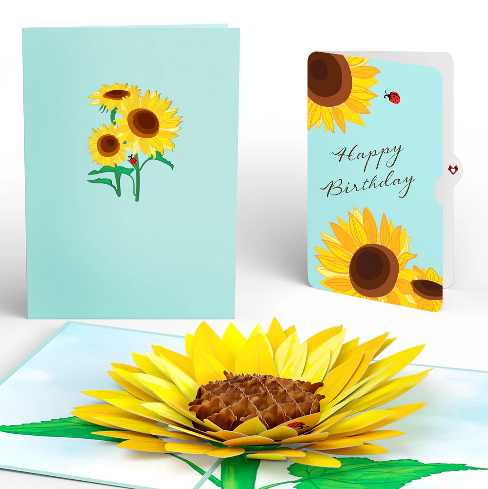 Sunflower Bloom Birthday Pop-Up Card and Sunflowers Sentiment Set
