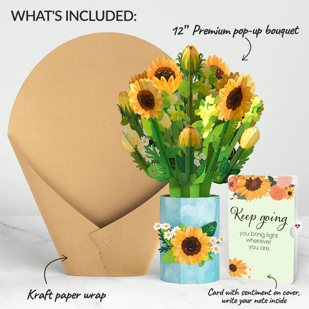 Sunflower Blooms Encouragement Bouquet and Sentiment Set - Image 2