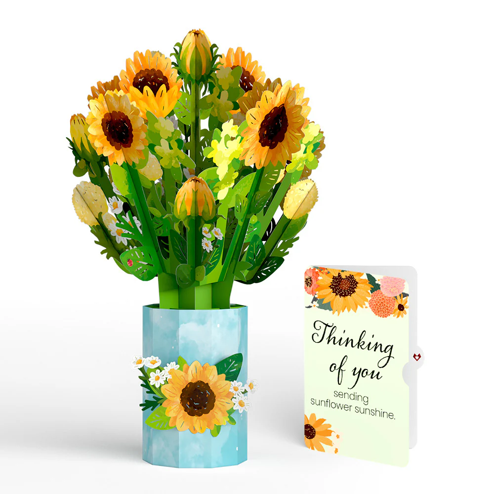Sunflower Blooms Thinking of You Bouquet and Sentiment Set