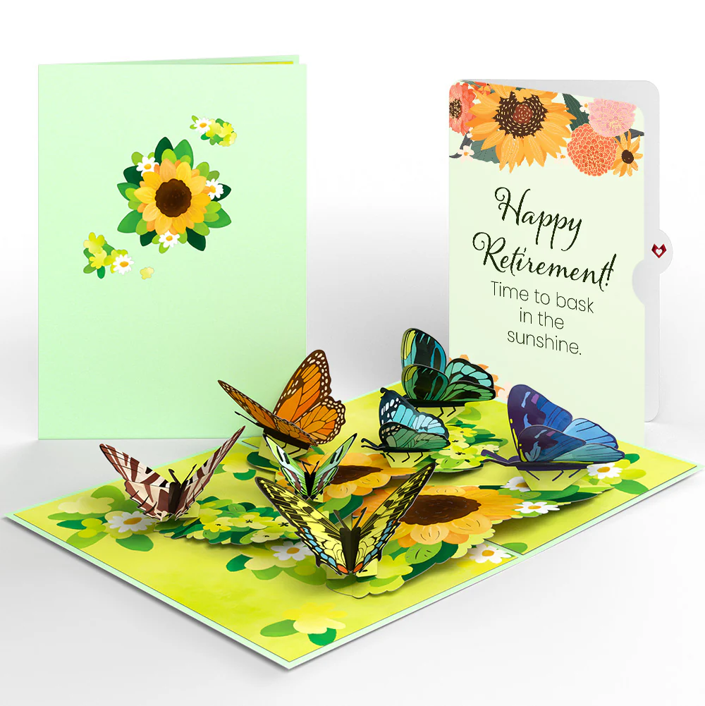 Sunflower Butterflies Retirement Pop-Up Card and Sentiment Set