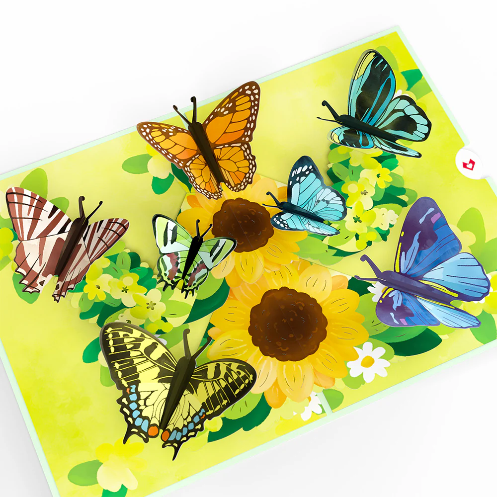 Sunflower Butterflies Retirement Pop-Up Card and Sentiment Set - Image 3