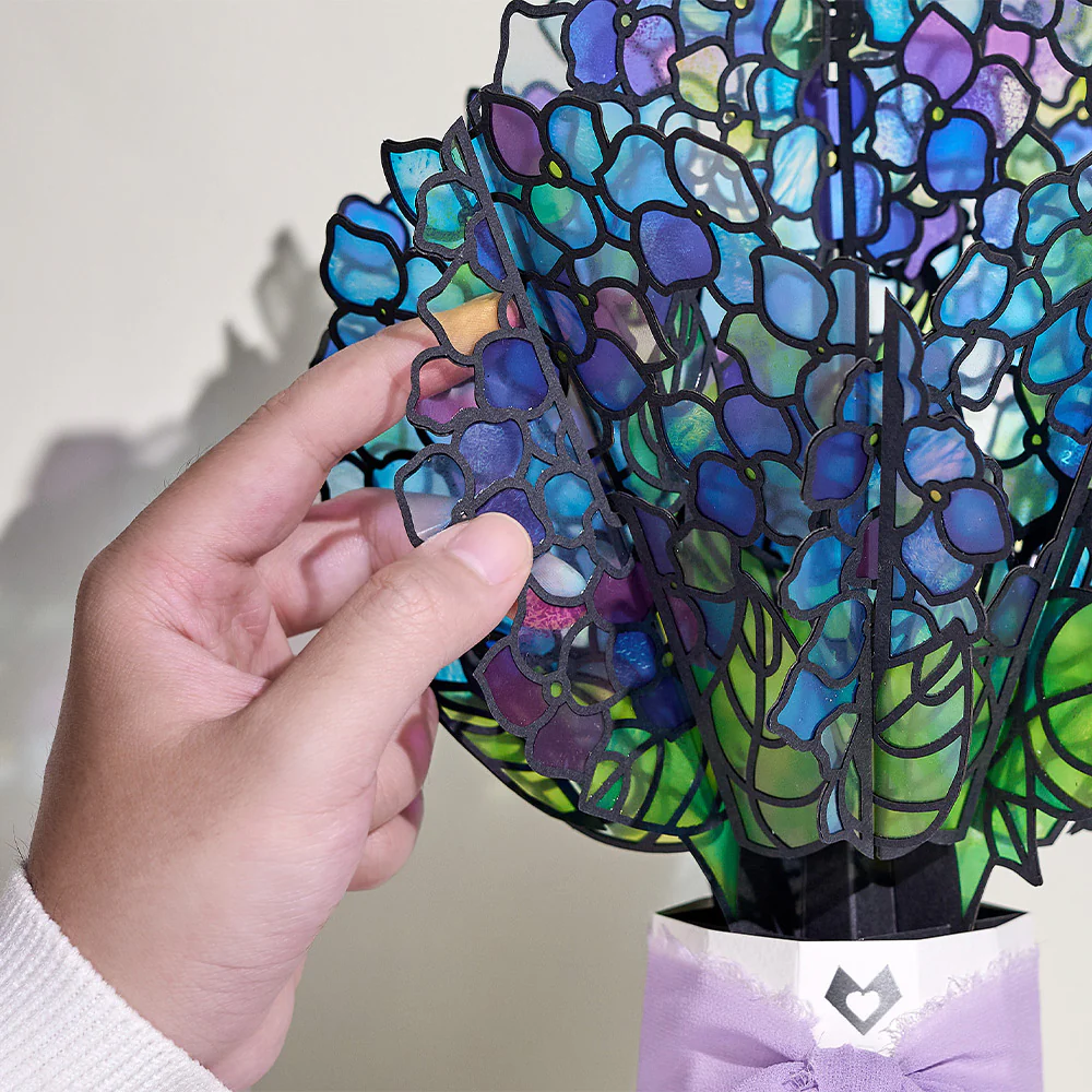 Sunlit Hydrangeas Easter Suncatcher Bouquet and Sentiment Set - Image 3