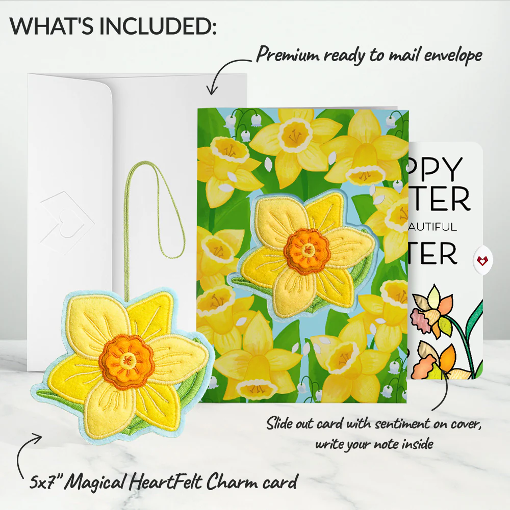 Sunny Daffodil Easter Heartfelt Charm Card™ and Sentiment Set for Sister - Image 2