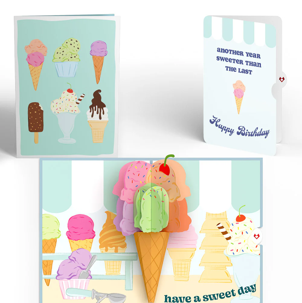 Sweet Day Ice Cream Birthday Pop-Up Card and Sentiment Set