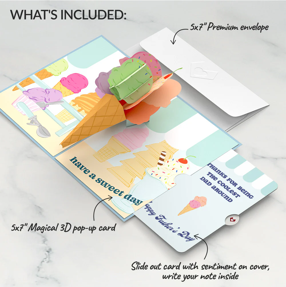 Sweet Day Ice Cream Father’s Day Pop-Up Card and Sentiment Set for Dad - Image 2
