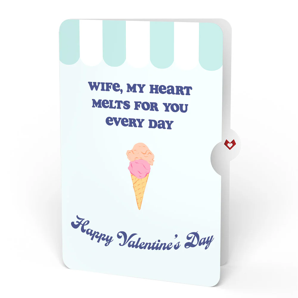 Sweet Day Ice Cream Valentine Pop-Up Card and Sentiment Set for Wife - Image 4
