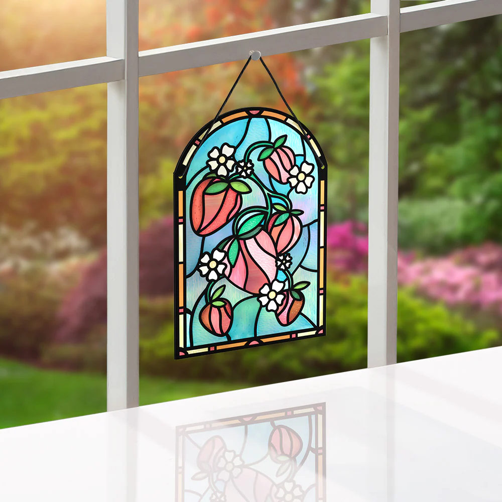 Sweet Strawberries Suncatcher Card