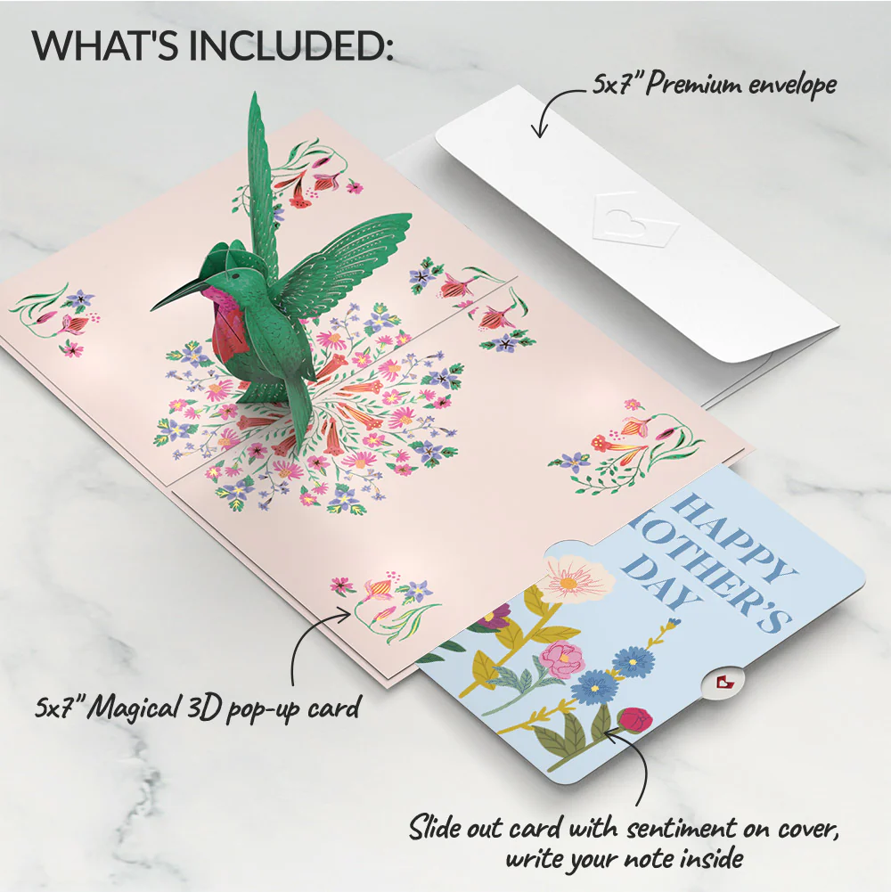 Sweetest Mom Hummingbird Mother's Day Pop-Up Card and Sentiment Set - Image 2