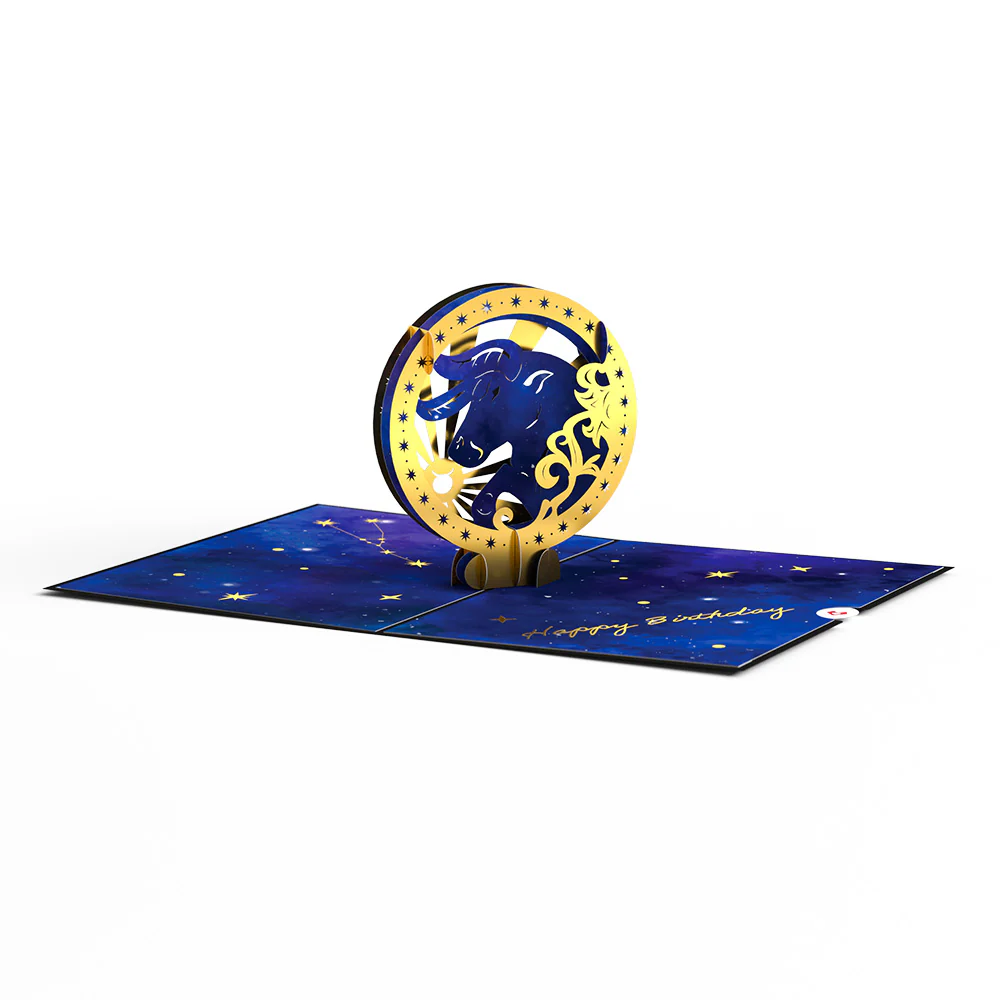Taurus Zodiac Birthday Pop-Up Card - Image 3