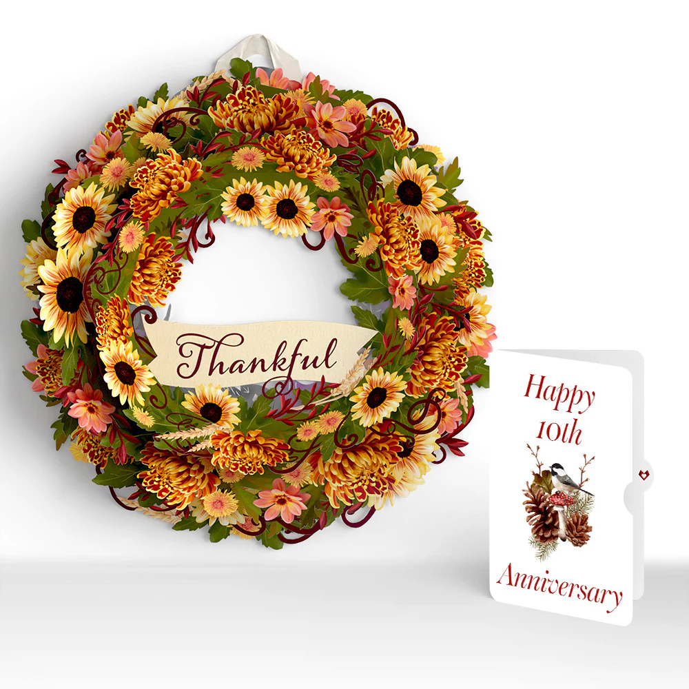 Thankful 10th Anniversary Wreath and Sentiment Set