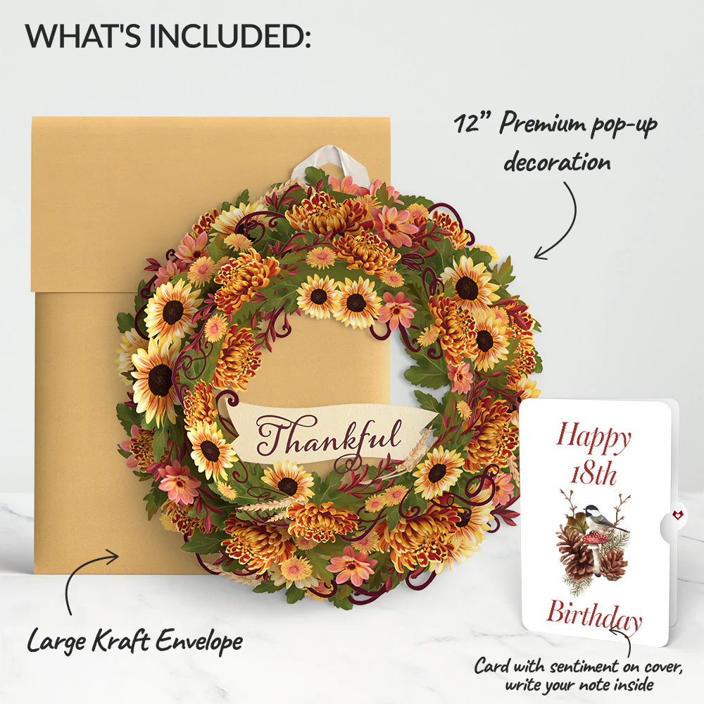 Thankful 18th Birthday Wreath and Sentiment Set - Image 2