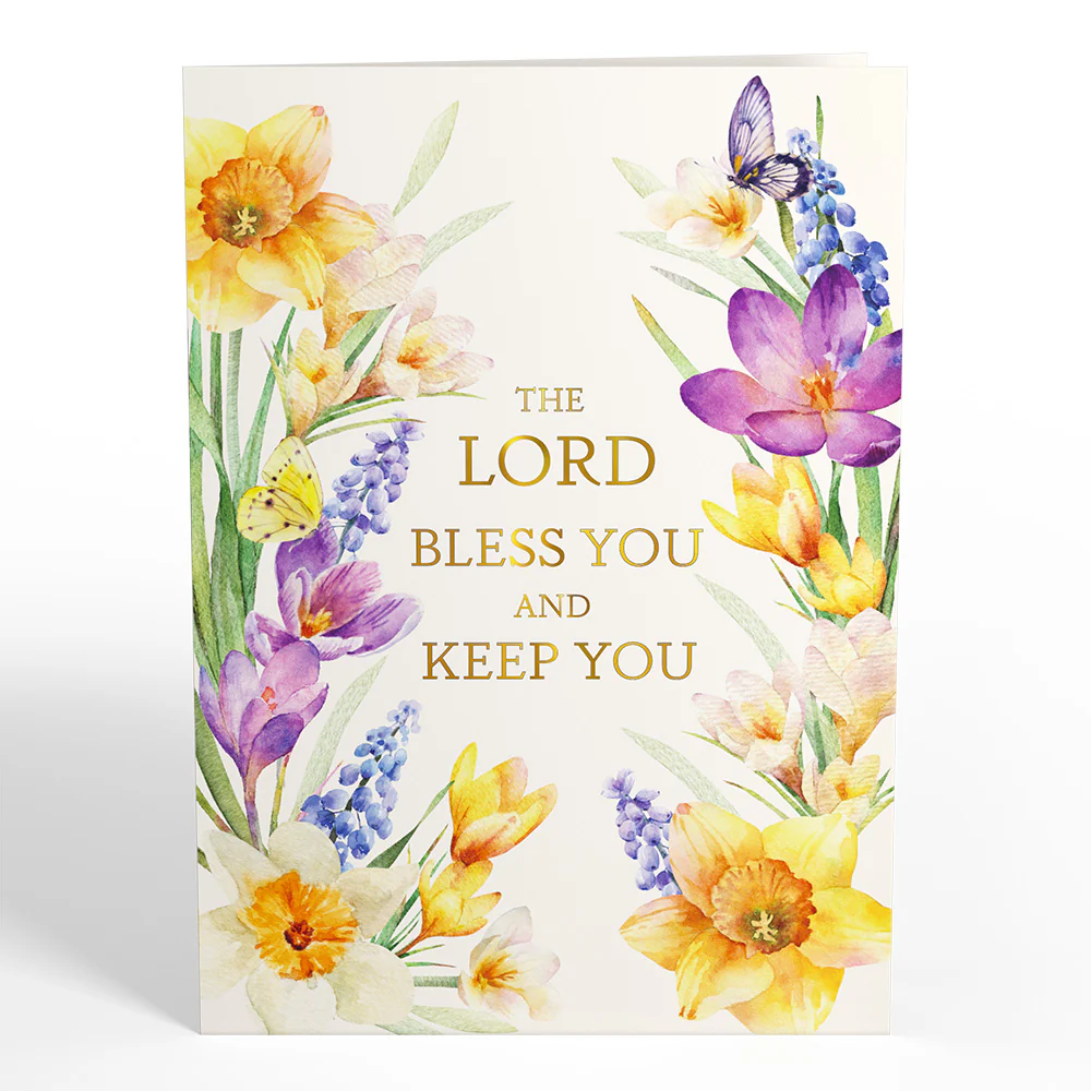 The Lord Bless You Floral Cross Pop-Up Card - Image 4