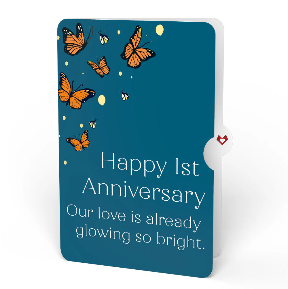 Thinking of You Butterfly Jar 1st Anniversary Light-Up Pop-Up Card and Sentiment Set - Image 4
