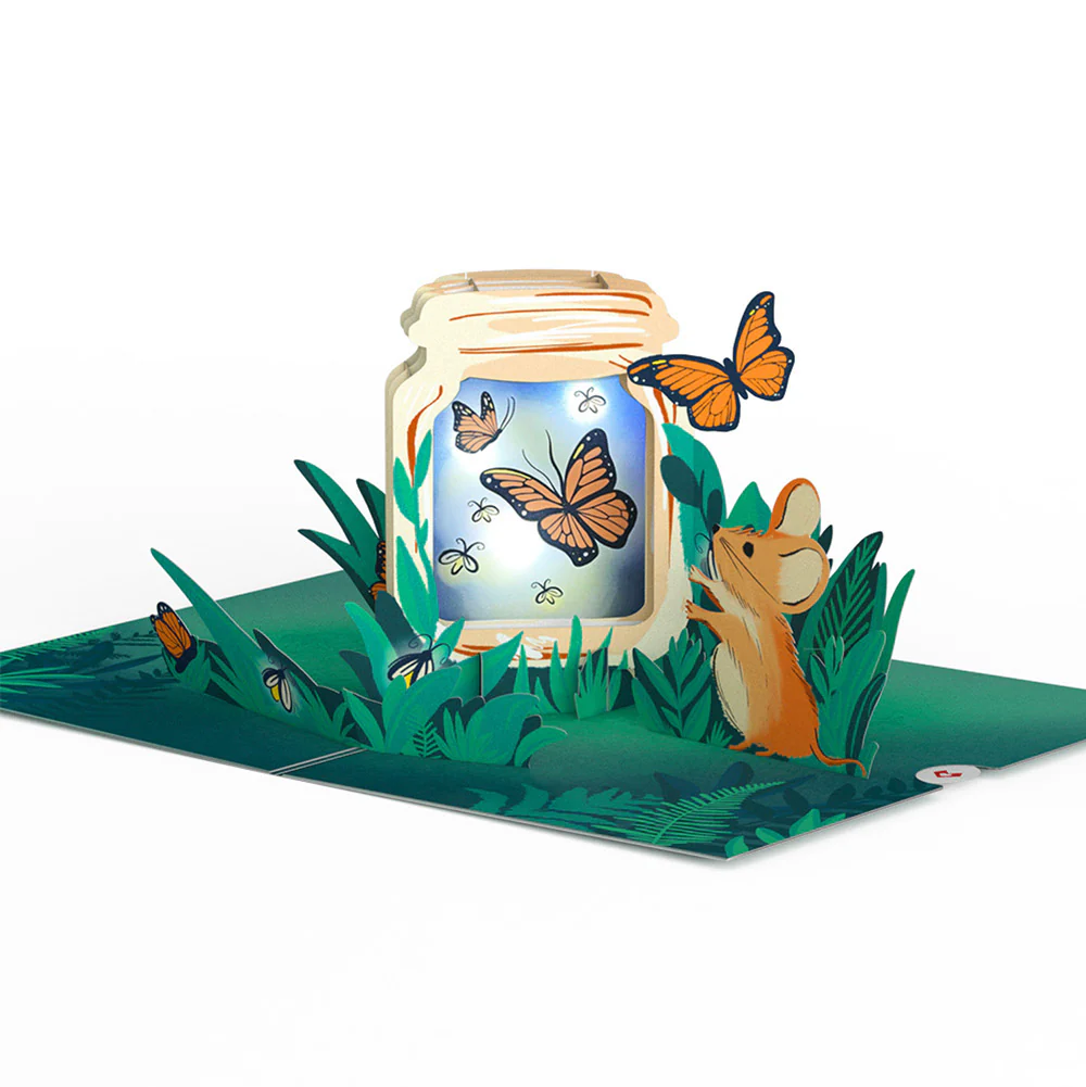 Thinking of You Butterfly Jar 50th Anniversary Light-Up Pop-Up Card and Sentiment Set - Image 3